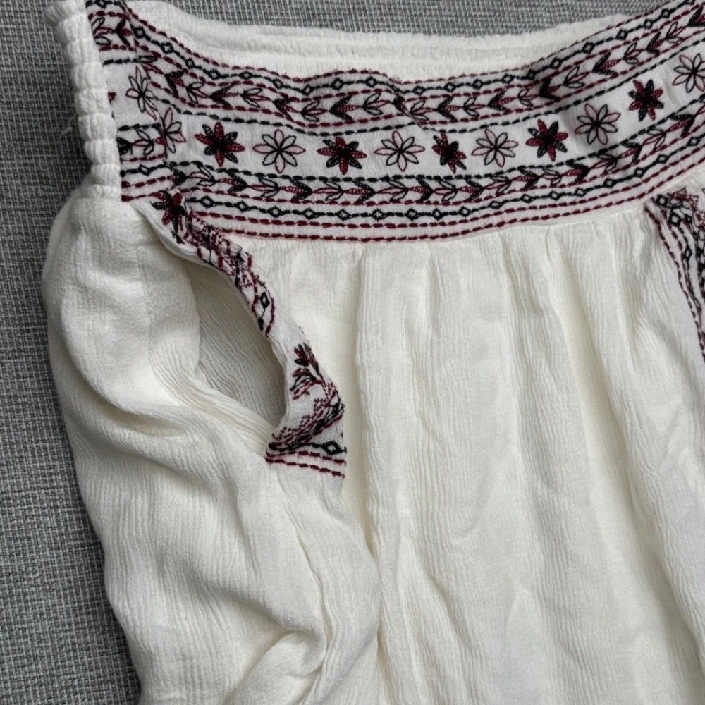 Y2k, Boho-chic,  Xhilaration Sz M Embroidered Boho Mini Skirt Smocked Floral - Picture 6 of 8